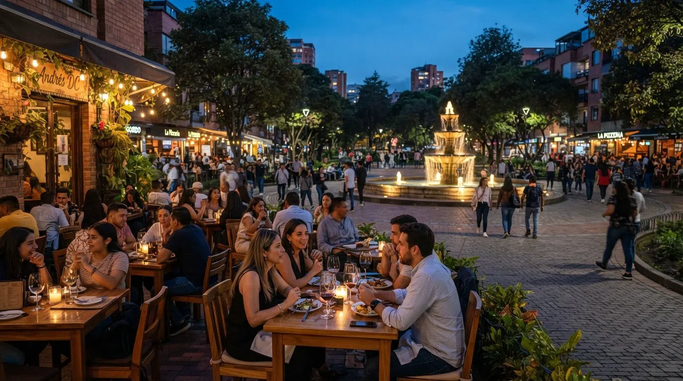 Chicó & Parque 93, Bogotá: terrasser, trær og byens polerte nord